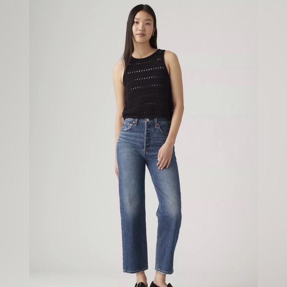 Levi’s Ribcage Straight Ankle Jeans, 26”x29” in Dark Wash (On My Honor)